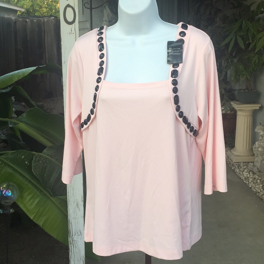 Chit  Chat size M light pink / black stones new